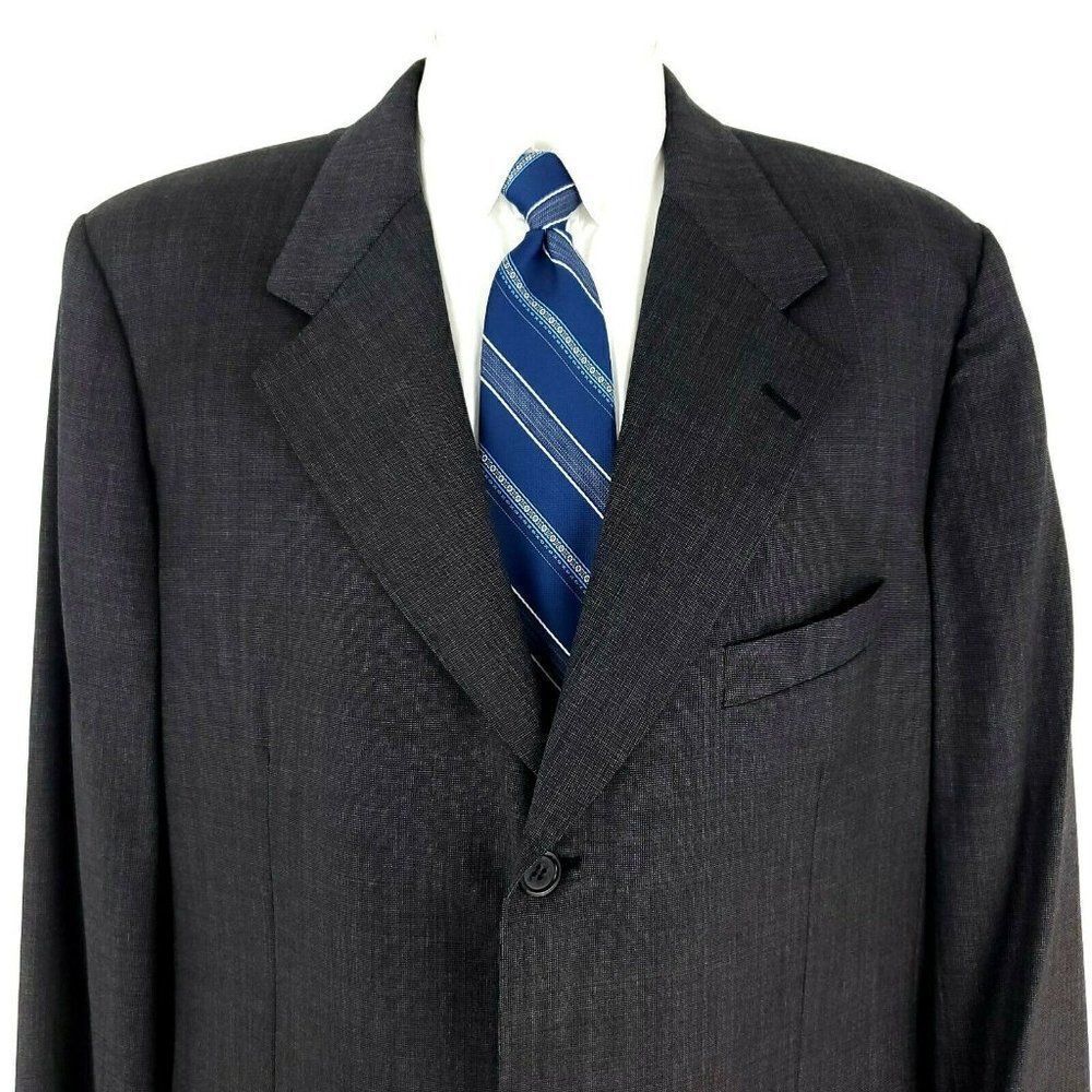 Samuelsohn JP‎ Tilford Wool 3 Button Blazer 44L Gray Nailshead Sport Coat